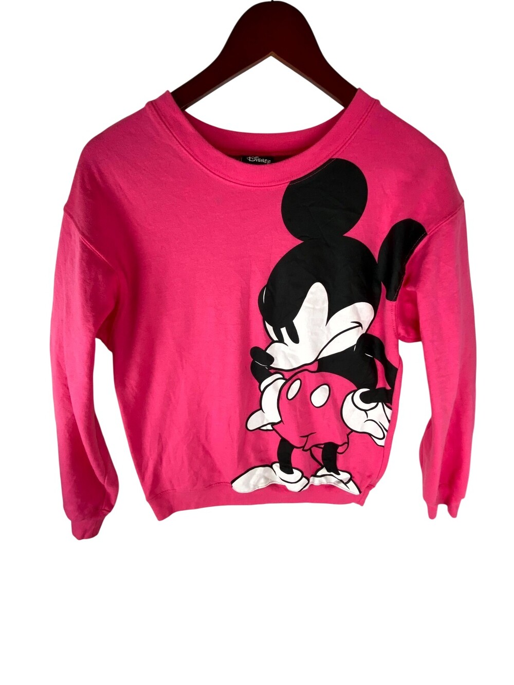 Disney Sweatshirt Womens Small Pink Minnie Mouse Graphic Long Sleeve Pullover